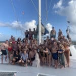 big party on catamaran