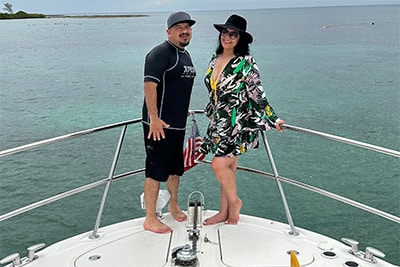 couple on yacht