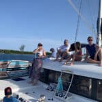 family enjoying catamaran