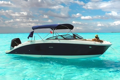 44 lagoon catamaran drone view