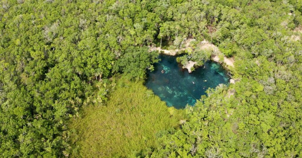 Heart shaped cenote near Tulum