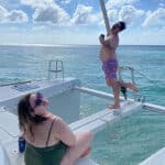 friends in catamaran sun nets