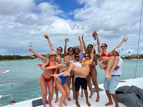 bachelorette girl party on yacht