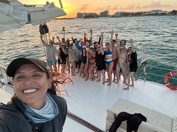 selfie with boat crew