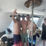 friends partying on boat