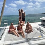 girlfriends on catamaran