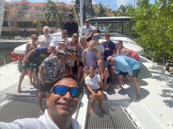 family fun on catamaran