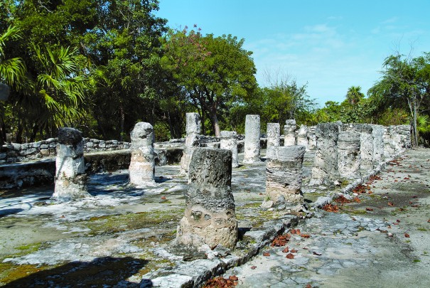 The Columns of El Meco in Cancun